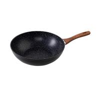 wenco Poêle wok en aluminium avec revêtement anti-adhésif sans PFOA - Diamètre : 28 cm - Compatible avec l'induction - Noire