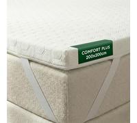 WENDRE Surmatelas 200x200 - 7 cm Mousse Froide - Confort Plus Ferme - avec Élastiques de Fixation - Housse Lavable - Certifié Oeko-TEX - Fabriqué en Europe