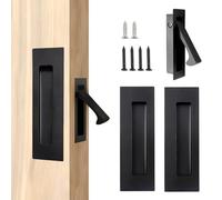 Wenfubrixa Poignées de porte coulissante encastrées noires | Poignée de porte encastrée en acier inoxydable moderne pour armoires, salle de bain, balcon, bureau, grange