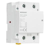 Wengart Contacteur Modulaire 125A Configuration 2NC (Normalement Fermés) Bobine AC 24V (Basse Tension) - Largeur 54mm (3 Modules) Pour Délestage, Sécurité Positive et Industrie WCT-125
