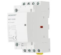 Wengart Contacteur Modulaire 24V AC - 16A - 4NO (4 Contacts Ouverts) - Idéal pour Domotique, Gestion d'Énergie et Délestage - Bobine Basse Tension - Largeur 36mm (2 Modules) - WCT-16