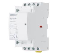 Wengart Contacteur Modulaire 25A - Bobine 230V AC - Configuration 4NO (Tétrapolaire) - Largeur 36mm (2 Modules DIN) - Idéal pour Triphasé, Pompe à Chaleur et Chauffage au Sol - WCT-25