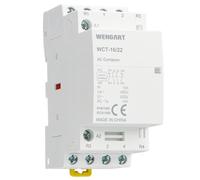 Wengart Contacteur Modulaire Domestique - Bobine Basse Tension AC 24V - 16A - 2NO + 2NC (2 Ouverts + 2 Fermés) - Idéal pour Gestion d'Énergie et Délestage - Largeur 2 Modules (36mm) - WCT-16