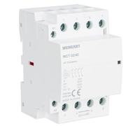 Wengart Contacteur Modulaire Silencieux - AC 24V (Basse Tension) - 32A - 4NO (4 Pôles Ouverts) - Largeur 54mm (3 Modules DIN) - Idéal pour Domotique et Systèmes Triphasés - WCT-32