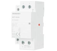Wengart Contacteur Silencieux 24V AC (Basse Tension) - 2NO (2 Ouverts) - 50A - Largeur 36mm (2 Modules DIN) - Idéal pour Domotique, Bornes VE et Sécurité Piscine - WCT-50