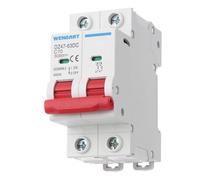 Wengart Disjoncteur CC 500V 10A - Protection Magnétothermique 2 Pôles - Spécial Solaire Photovoltaïque, Batterie et Camping-Car - Montage Rail DIN - Polarisé (+/-) - DZ47-63Z