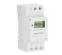 Wengart Interrupteur Horaire Digital THC15A 12V AC/DC - Programmable Hebdomadaire (28 Groupes) - Sortie Contact Sec Sans Potentiel Montage sur Rail DIN Idéal pour Solaire,Camping-Car et Arrosage Blanc