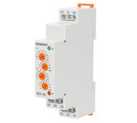 Wengart Relais Temporisé Cyclique Asymétrique 12V-240V AC/DC - 2 Contacts Inverseurs (2SPDT) Plage 0,1s à 100 Jours Largeur 18mm (1 Module) Idéal pour Automatisme, Pompes et Ventilation TBT7-R2