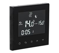Wengart Thermostat domestique WG03-4, AC 230 V, max. 16 A, programmable, écran tactile LCD, compatible avec chauffage au sol électrique, capteur de sonde de 3 m, noir