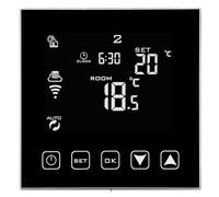 Wengart Thermostat Filaire pour Chauffage au Sol à Eau (3A) Mode Réversible Chaud/Froid Détection de Fenêtre Ouverte - Écran Tactile en Verre Adapté pour Boîte d'Encastrement Ronde 60mm Sortie 230V