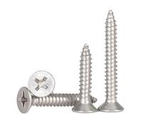 WENH Vis autotaraudeuses M1-M6 en acier inoxydable 304, boulons à tête plate encastrés, vis à bois for le travail du bois, 10 à 55 pièces(20mm,M4.2(20pcs))