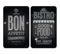 Wenko - 2 Couvre-plaques universel Bistrot - 30 x 52 cm - Noir Noir G