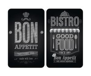 Wenko - 2 Couvre-plaques universel Bistrot - 30 x 52 cm - Noir Noir G