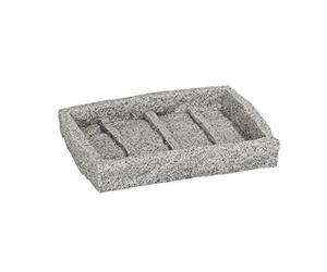 Wenko 20439100 Porte-Savon Poly Résine Gris Granite 13,5 X 9,5 X 11,5 Cm