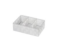 WENKO Organiseur de Salle De Bain Adria avec Poignés, Boîte De Rangement avec 3 Compartiments, Plastique Tissé, en Polypropylène, Dimensions : 32 x 10 x 21 cm, Couleur : Blanc