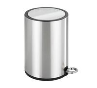 Wenko 22713100 Poubelle à Pédale Monza Easy Close en Acier Inoxydable Brillant, Seau à Cosmétiques, Poubelle à Fermeture Progressive, Capacité 3 L, en Acier Inoxydable Brillant, 18,5 x 25,5 x 24,5 cm