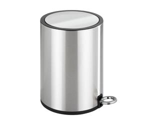Wenko 22713100 Poubelle à Pédale Monza Easy Close en Acier Inoxydable Brillant, Seau à Cosmétiques, Poubelle à Fermeture Progressive, Capacité 3 L, en Acier Inoxydable Brillant, 18,5 x 25,5 x 24,5 cm