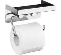 WENKO 2in1 Porte-papier WC acier inoxydable Rouleaux Boîte de lingettes humides Tablettes