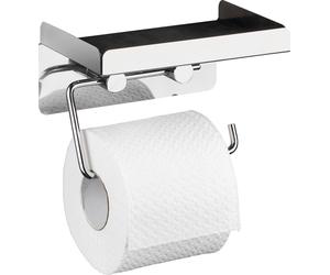 WENKO 2in1 Porte-papier WC acier inoxydable Rouleaux Boîte de lingettes humides Tablettes