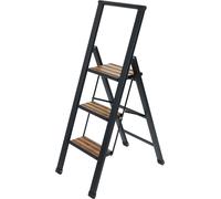 WENKO 3 marches Alu Design Escabeau escamotable Escalier de ménage Marches XXL antidérapantes