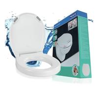 WENKO Abattant Rehausseur WC Adulte Secura | Rehausseur Toilette 5 cm | Installation Rapide et Facile | Soulage Hanches et Genoux | Universel | Thermoplastique | 37 x 43,5 cm| Blanc