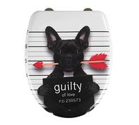 WENKO Abattant WC avec frein de chute, abattant WC original, "Guilty Dog", fixation inox, duroplast antibactérien