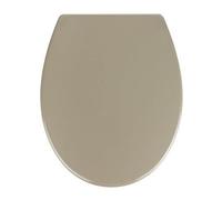 WENKO Abattant WC avec frein de chute Samos, abattant WC clipsable avec fixation inox, duroplast, 37,5x44,5 cm, taupe