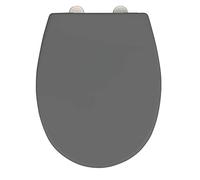 Wenko Siège WC Vorno – Abaissement automatique, Duroplast antibactérien, Gris