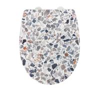 WENKO Abattant WC avec surface haut brillant et frein de chute | thermoplastique résistant à la cassure, 36,5 x 45 cm, multicolore, Mod Terrazzo
