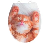 WENKO Abattant WC Chaton Blanc et Orange