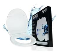 WENKO Abattant WC Mod Gatteo DuroUnbreakable, résistant jusqu'à 1 500 kg, incassable et Robuste, avec système d'abaissement Automatique, avec Chiffon en Microfibre, 37,5 x 44,5 cm, Blanc