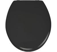 WENKO Abattant WC noir Prima, abattant WC avec fixation inox, MDF, 37 x 41 cm, noir mat
