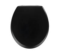 WENKO Abattant WC Noir Prima, abattant WC avec Fixation INOX, MDF, 37 x 41 cm, Noir Mat