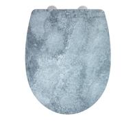 WENKO Abattant WC Original Premium Cement, Abattant WC avec frein de chute, Clipsable, Fixation acier inox, Thermoplast, 36,5x45 cm