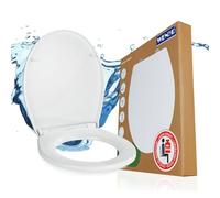 WENKO Abattant WC Ostuni avec Frein de Chute | Lunette toilettes clipsable avec Fixation INOX |Assise jusqu'à 300kg | Thermoplastique haute qualité et hygiènique | 37 x 44,5 cm | Blanc