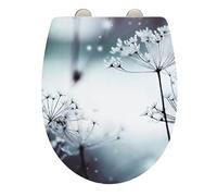 WENKO Abattant WC Polar avec surface brillante, abattant WC avec frein de chute, lunette WC en thermoplastique résistant à la cassure, fixation en acier inox, 36,5 x 45 cm, motif hivernal multicolore