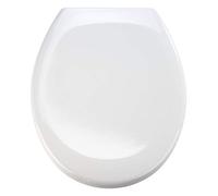 WENKO Abattant WC Premium Ottana Blanc Easy-Close - Couvercle de WC antibactérien, abaissement Automatique, Fixation Fix-Clip hygiénique en Acier INOX, Duroplast, 37.5 x 44.5 cm, Blanc