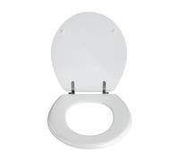 WENKO Abattant WC Prima Blanc - approprié pour Les réservoirs de Chasse d`Eau, Fixation en Acier INOX, MDF, 37 x 41 cm, Blanc