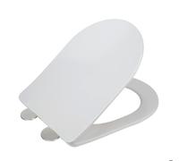 WENKO Abattant WC ultra Fin GALATI Duroplast anti-bactérien Fermeture Douce Déclipsable Fixation facile Blanc 36x46 cm