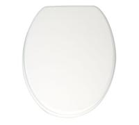 WENKO Abattant WC Valencia, Abattant WC avec fixation en acier inox, Lunette WC résistante et facile à nettoyer, MDF, blanc