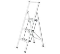 WENKO Alu escabeau pliable robuste escabeau de ménage en aluminium 3 marches