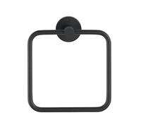 WENKO Anneau Porte-Serviettes Bosio Black Mat Acier INOX - Porte-Serviettes, Acier Inoxydable, 16 x 18 x 5 cm, Mat