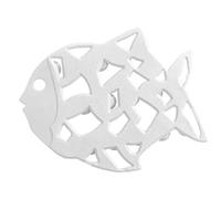 WENKO Antidérapants Poissons set de 6 - set de 6, Plastique, 10 x 12 cm, Blanc