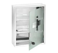 Wenko Armoire à médicaments 30 x 12 x 40 cm – 3 étages, rangement salle de bain, porte