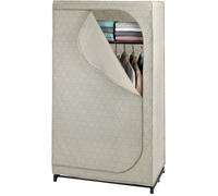 WENKO Armoire en Tissu Balance | Penderie Stable en Tissu| avec étagère et Tringle | Fermeture par Zip éclair | Structure métallique Robuste | Charge 10 kg | Polyester | 75x160x50 cm | Taupe