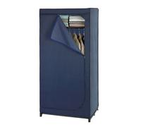 Wenko - Armoire penderie tissu Business - L. 75 x H. 160 cm - Bleu