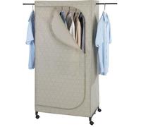 WENKO Armoire tissu Balance penderie en tissu avec roulettes avec portant vêtement et fermeture éclair Polypropylène Taupe