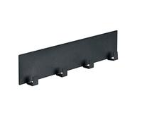 WENKO Barre à Crochets magnétique Ima Noire, Accessoire Black Outdoor Kitchen, 4 Crochets pour Suspendre torchons & ustensiles, Fixation Rapide sans perçage sur Surfaces métalliques, 30 x 6,5 x 2 cm