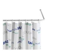 WENKO Barre de douche angle, tringle de rideau de douche, universel, aluminium inox, Ø 2 cm, Blanc