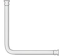 WENKO Barre d'angle universelle extra-épaisse Ø 2,5 cm Chrome adaptable en forme et en longueur